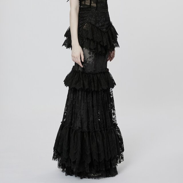 Transparenter Victorian Goth Volantrock Ghoul Chronicals S