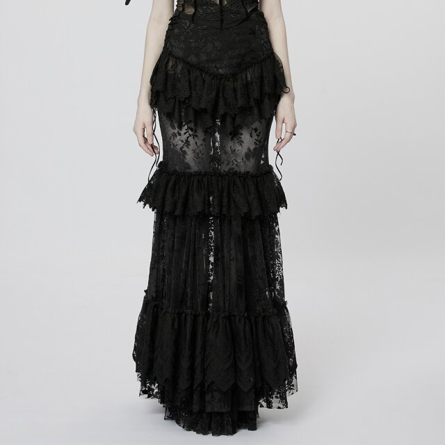 Transparenter Victorian Goth Volantrock Ghoul Chronicals S