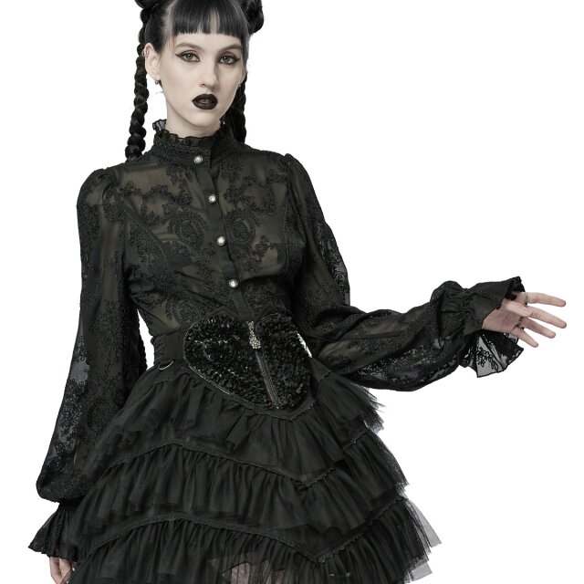 Punk Rave bestickte Chiffon Bluse Vertigo XL