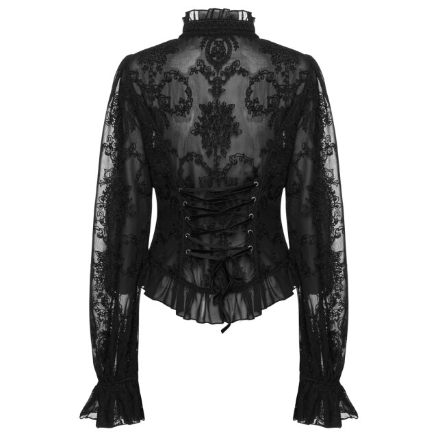 Punk Rave bestickte Chiffon Bluse Vertigo XL