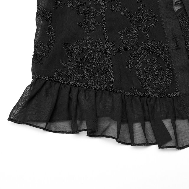 Punk Rave bestickte Chiffon Bluse Vertigo XL