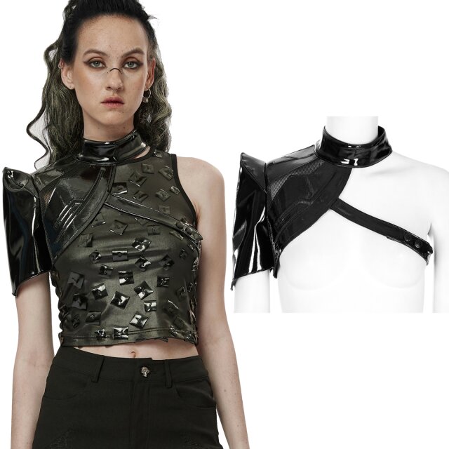 PUNK RAVE half shrug in patent (WY-1444BK-BRI) with...
