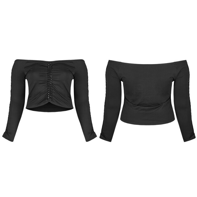 PUNK RAVE off-the-shoulder long-sleeved shirt