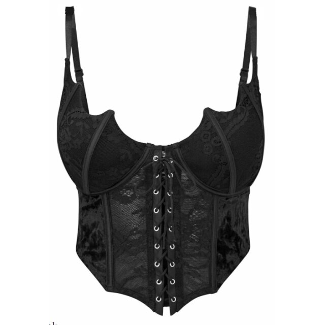 KILLSTAR Fang Lace Fledermaus Bustier 3XL