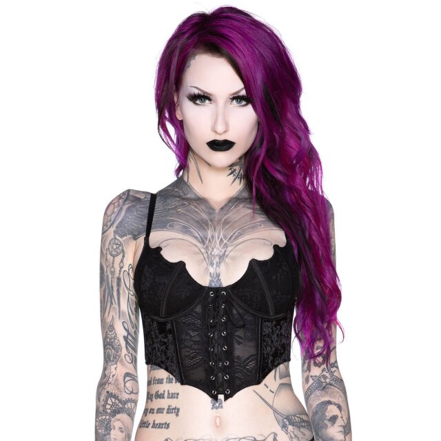 KILLSTAR Fang Lace Fledermaus Bustier 4XL