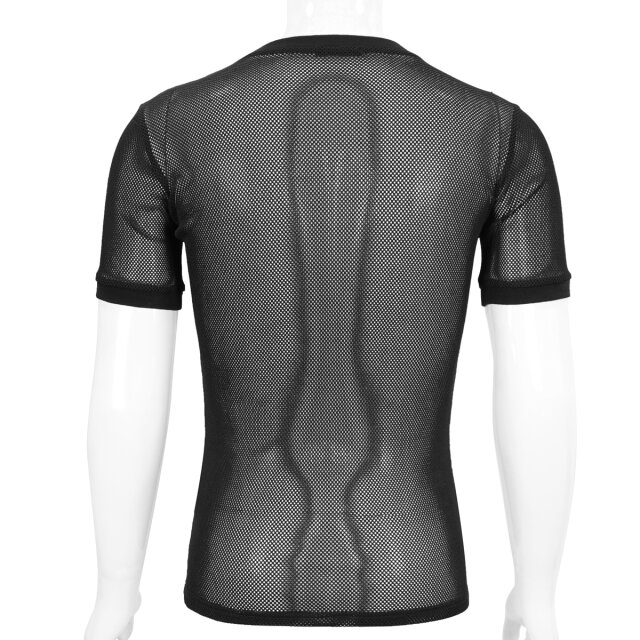 Black Short Sleeve Mesh Shirt