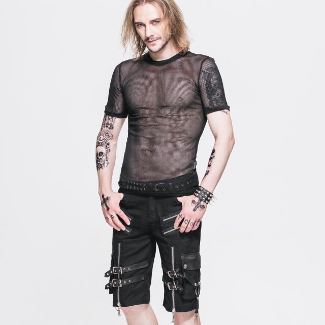 Black Short Sleeve Mesh Shirt
