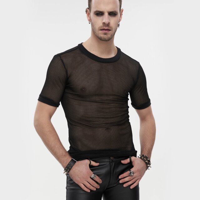 Black Short Sleeve Mesh Shirt