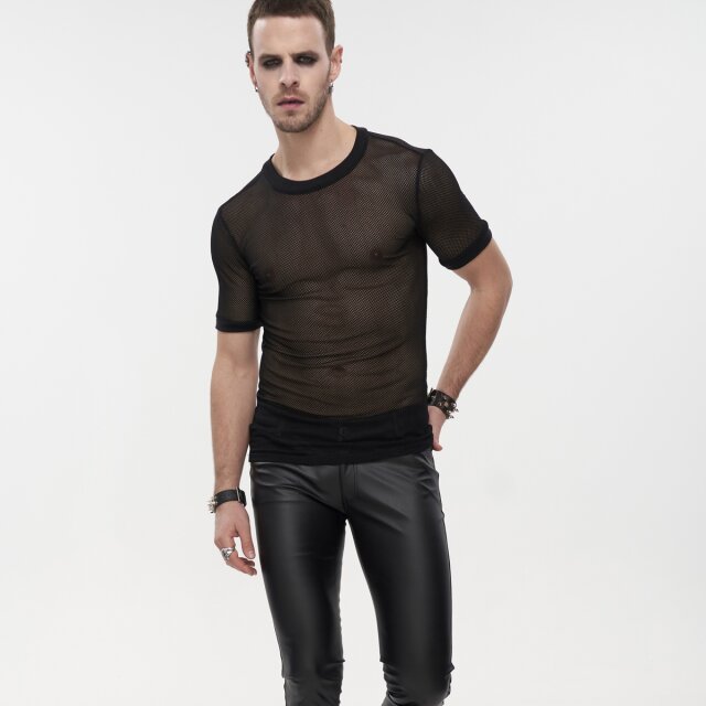 Black Short Sleeve Mesh Shirt