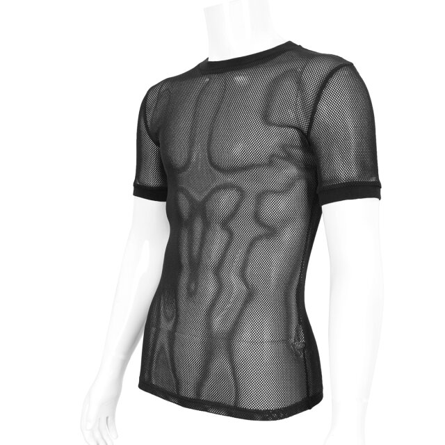 Black Short Sleeve Mesh Shirt