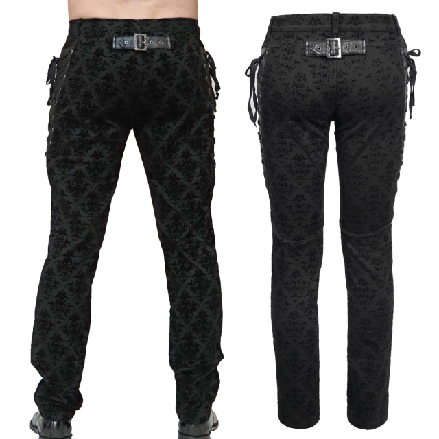 Gothic Stretch Jeans Bite Tonight with Ornaments