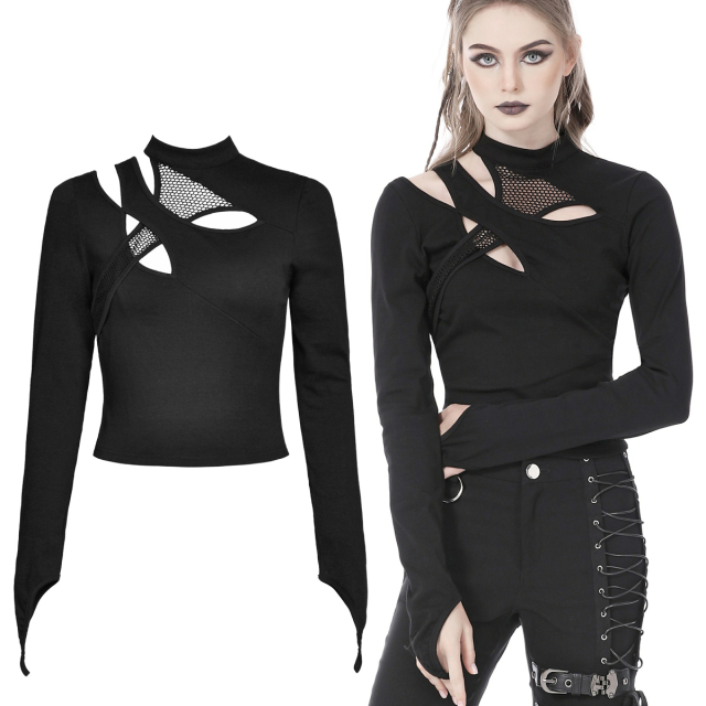 Dark In Love long-sleeved shirt (TW455) with shoulder...
