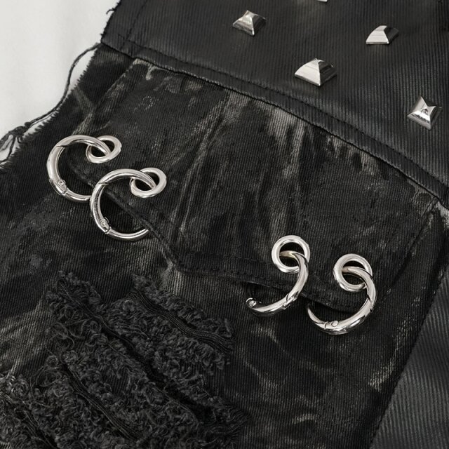 Punk Denim Waistcoat Crusher