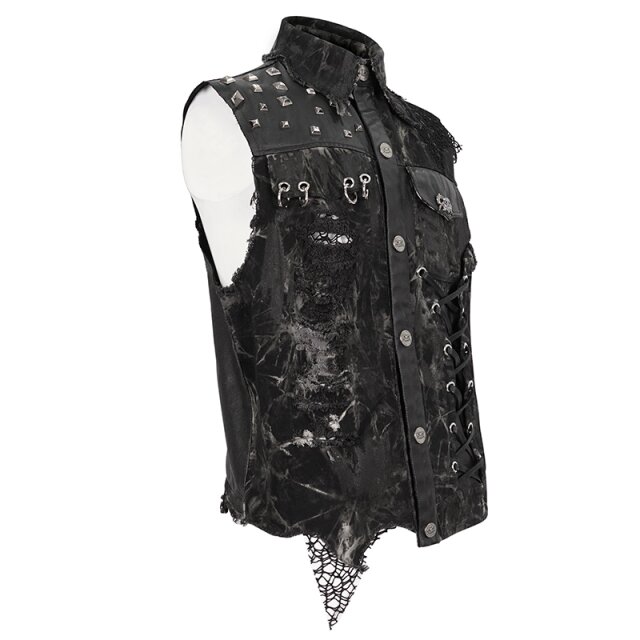 Punk Denim Waistcoat Crusher