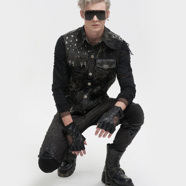 Punk Denim Weste Crusher XL