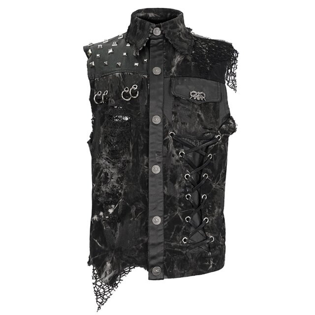 Punk Denim Waistcoat Crusher