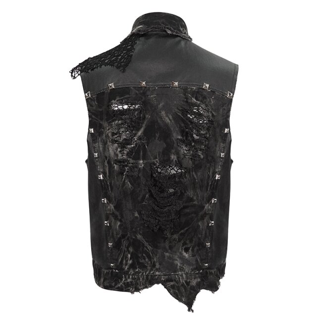 Punk Denim Waistcoat Crusher