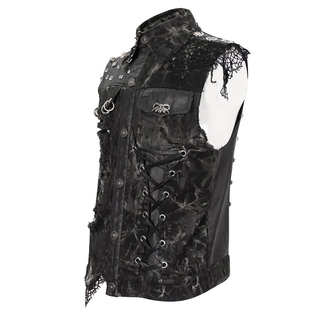 Punk Denim Waistcoat Crusher