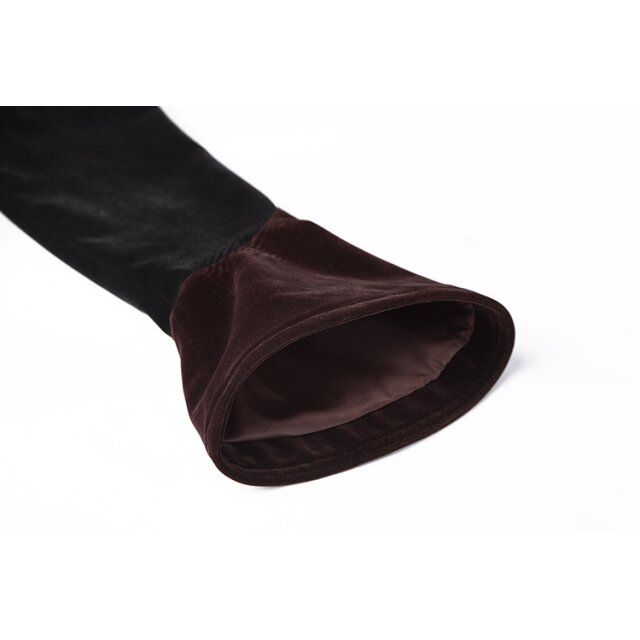Viktorianische Kurzjacke Duchessa aus rotem und schwarzem Samt mit Puffärmeln 3XL