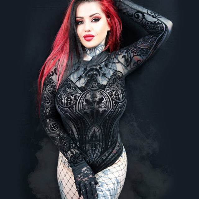 Restyle Mesh Bodysuit "Cathedral Corset"