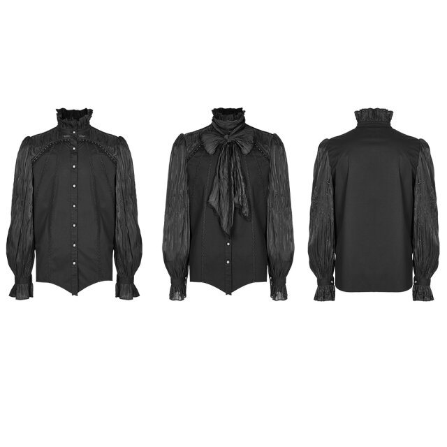 Victorian Goth Shirt Nosferatu with Bow Tie