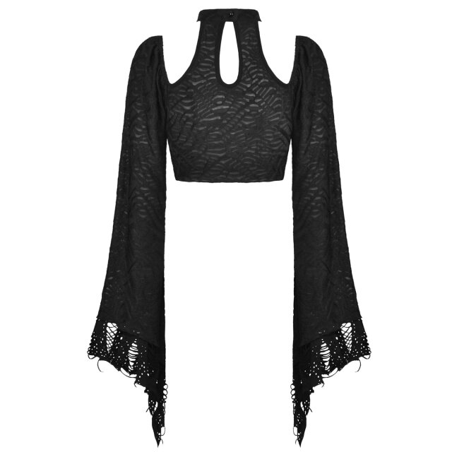 Bauchfreies Zipfel Fledermaus Top