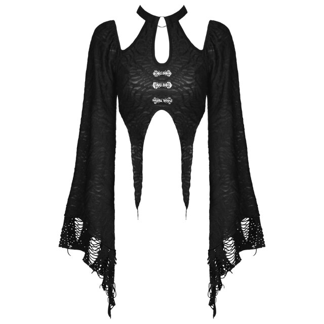 Bauchfreies Zipfel Fledermaus Top