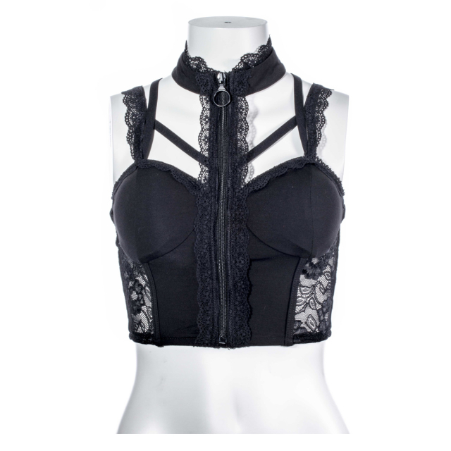 Romantic bralet Seraphina with stand-up collar