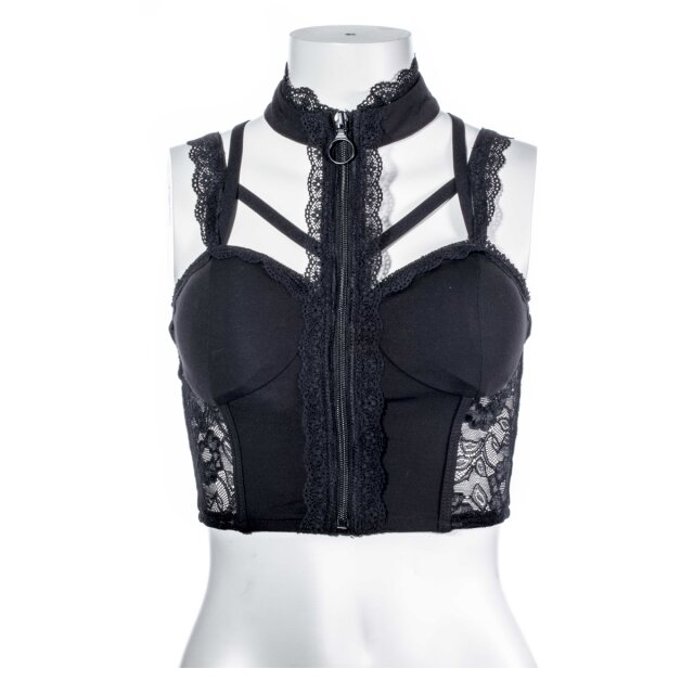 Romantisches Bralette Seraphina mit Stehkragen L