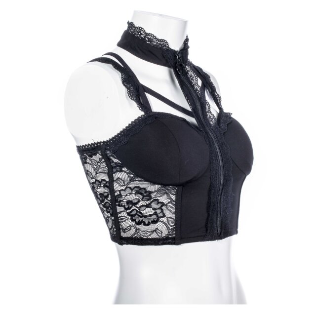 Romantisches Bralette Seraphina mit Stehkragen L