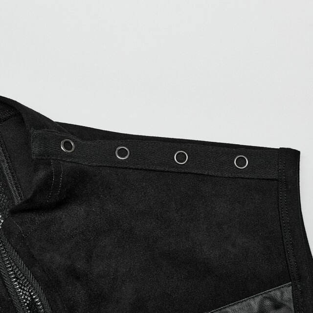 Punk Rave asymmetrische Weste Omen of Darkness mit Riemen