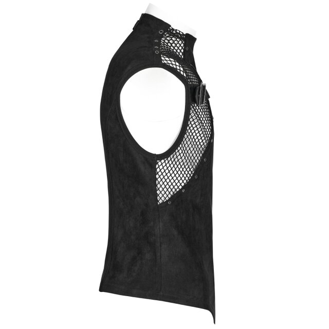 Punk Rave Asymmetric Waistcoat Omen of Darkness with Straps