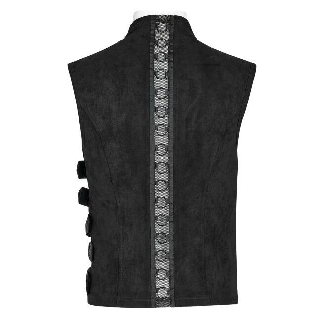 Punk Rave asymmetrische Weste Omen of Darkness mit Riemen