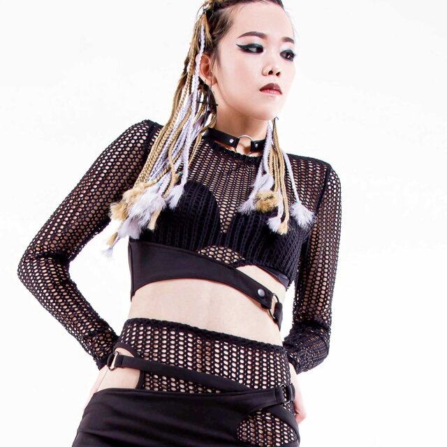 Punk Netz Crop Top Ruthless Raider