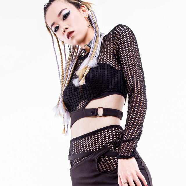 Punk Netz Crop Top Ruthless Raider