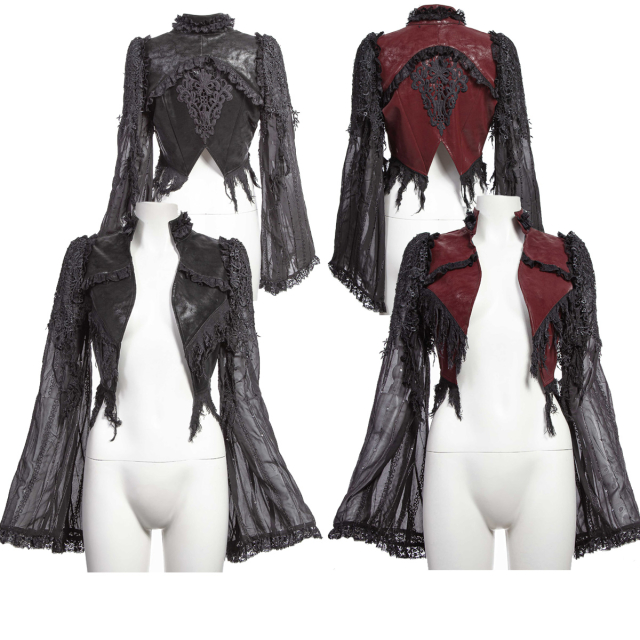 Enchanting Gothic bolero jacket made of faux leather in...