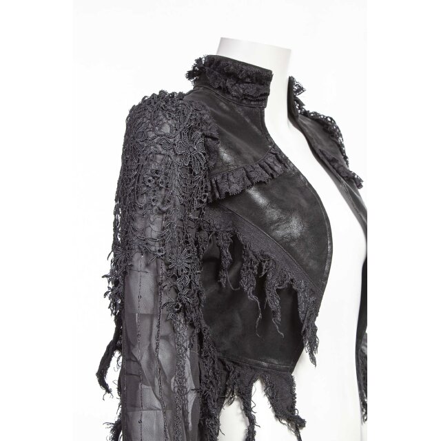 Langarm Bolero Forestmoon mit Spitzenornament L uni-schwarz