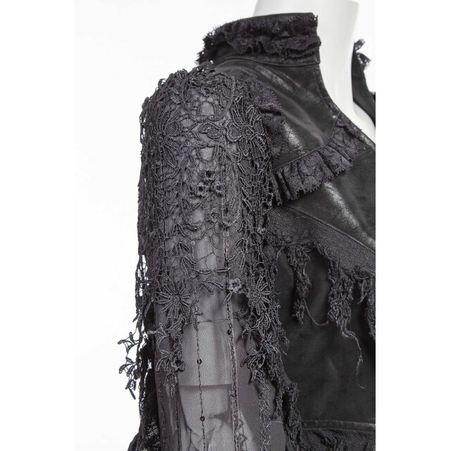 Langarm Bolero Forestmoon mit Spitzenornament L uni-schwarz