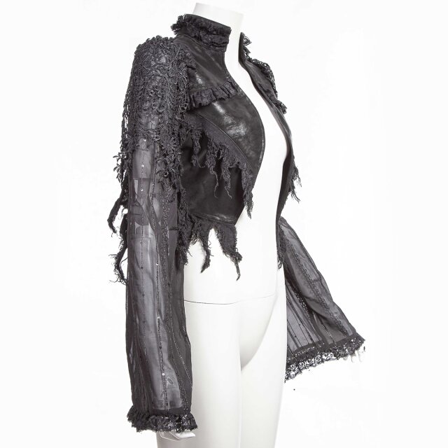 Langarm Bolero Forestmoon mit Spitzenornament L uni-schwarz