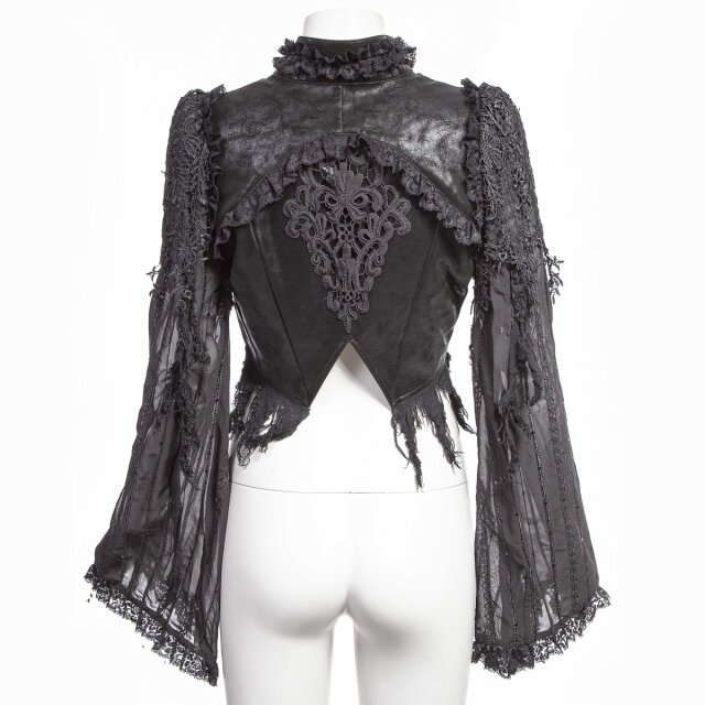 Langarm Bolero Forestmoon mit Spitzenornament L uni-schwarz