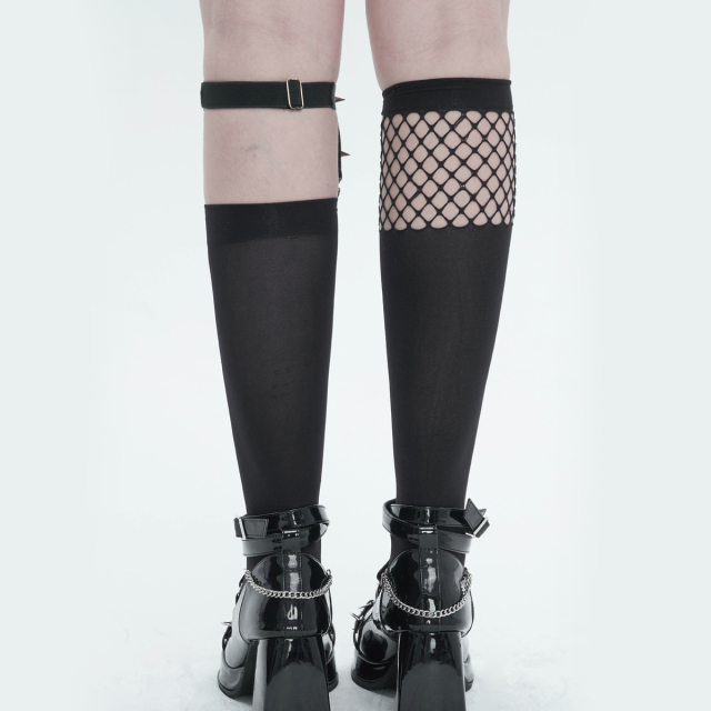 Dark Lolita Gothic Knee High Stockings with Garter Belt