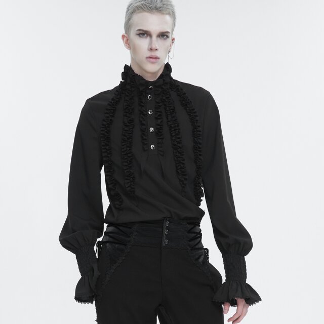 Devil Fashion Rüschenhemd Astaroth in weiß oder schwarz