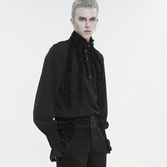 Devil Fashion Rüschenhemd Astaroth in weiß oder schwarz