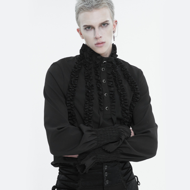 Devil Fashion Rüschenhemd Astaroth in weiß oder schwarz