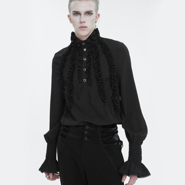 Devil Fashion Ruffle Shirt Astaroth in White or Black