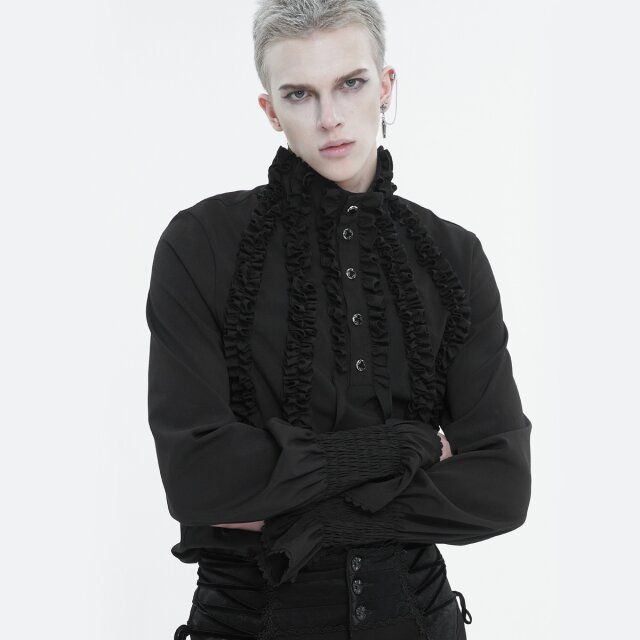 Devil Fashion Ruffle Shirt Astaroth in White or Black