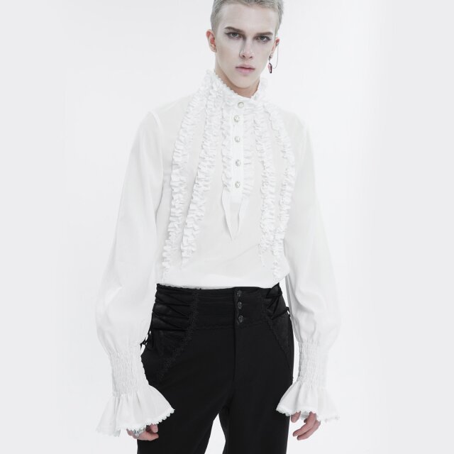 Devil Fashion Ruffle Shirt Astaroth in White or Black