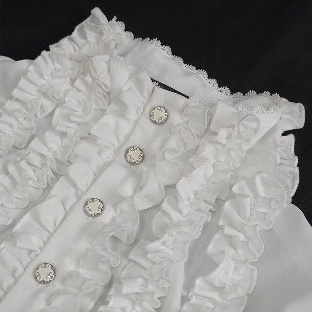 Devil Fashion Ruffle Shirt Astaroth in White or Black