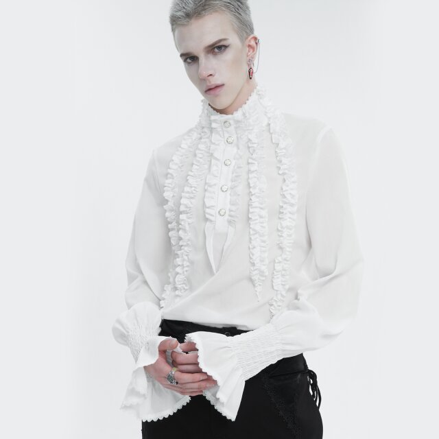 Devil Fashion Ruffle Shirt Astaroth in White or Black