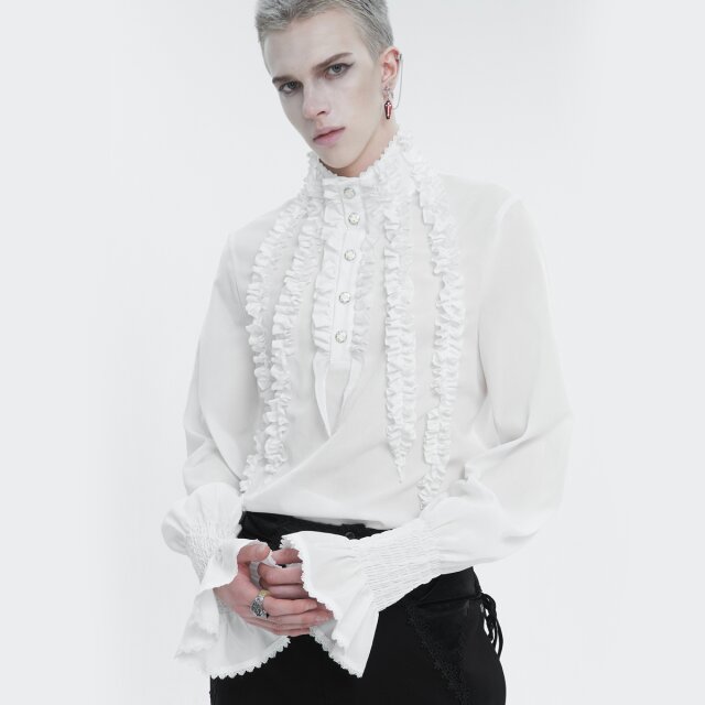 Devil Fashion Ruffle Shirt Astaroth in White or Black